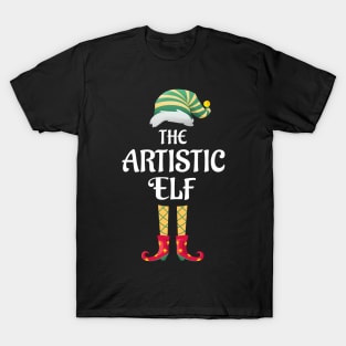 The Artistic Elf Christmas Matching Pajama Family Party Gift T-Shirt